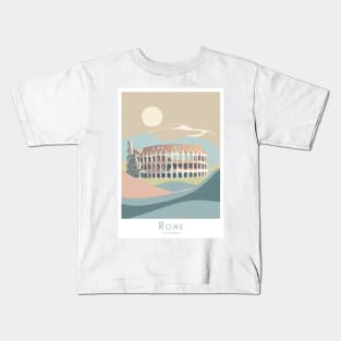 Vintage Rome Colosseum Travel Poster Kids T-Shirt